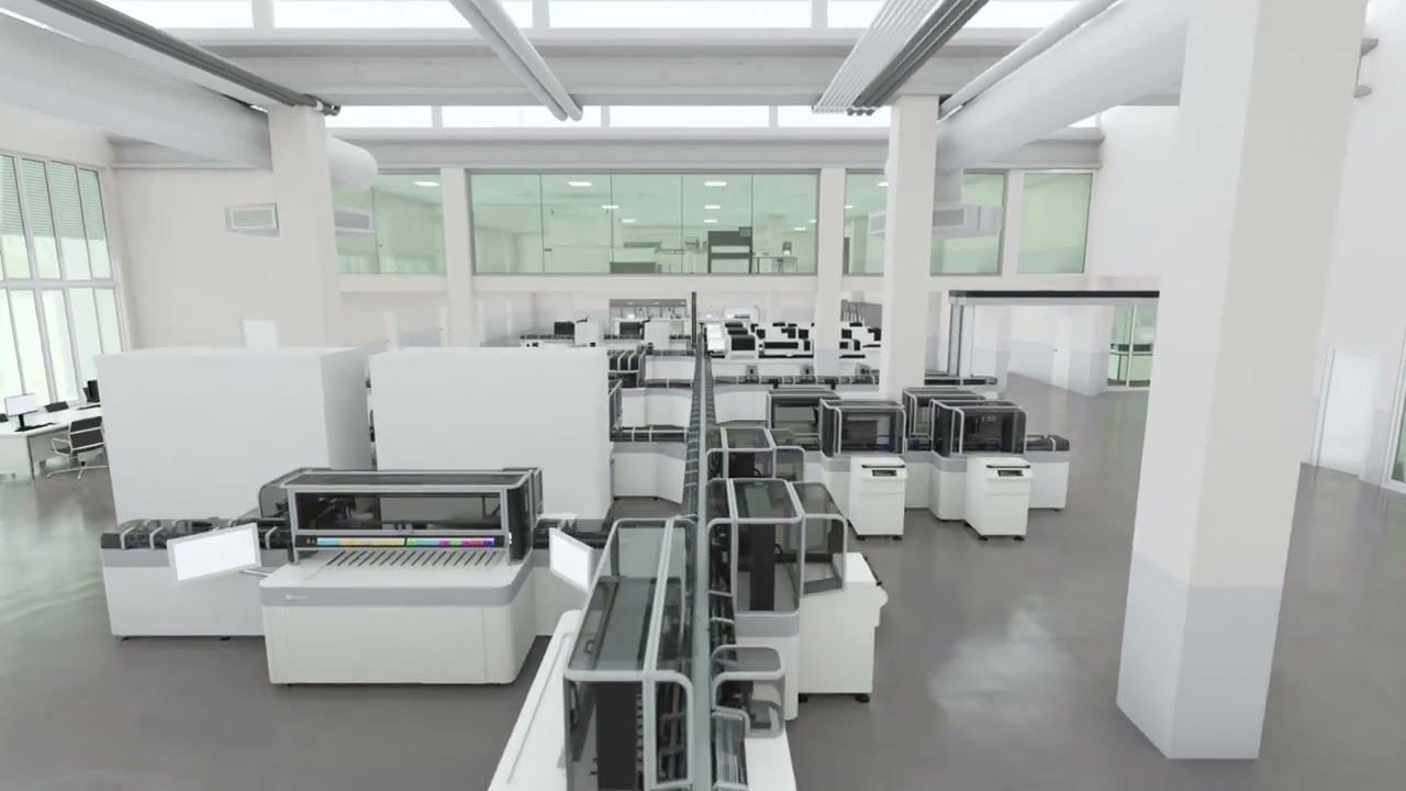 Современная Anti-Age лаборатория будущего с роботизированной автоматизацией и передовым оборудованием